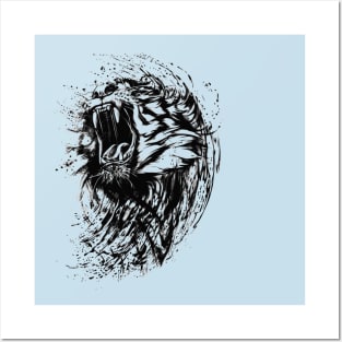 Abstract Wild Cat Tiger Design Posters and Art